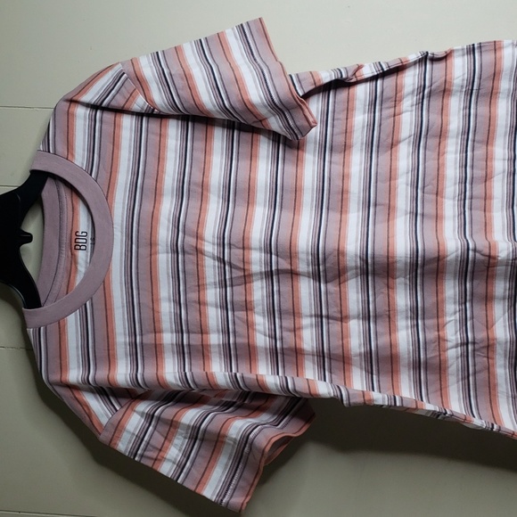 Urban Outfitters BDG Stripe Tee Unisex Print T Shirt Large Slim Fit - Picture 3 of 6